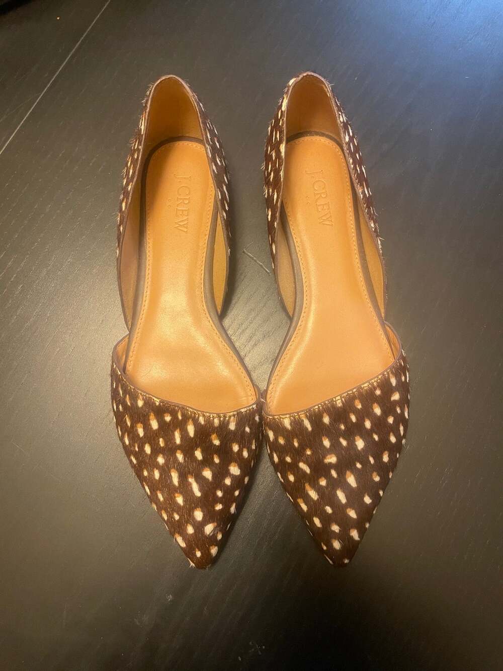 J.Crew Zoe Calf Hair d'Orsay Flats - Women Size 8 - Brown